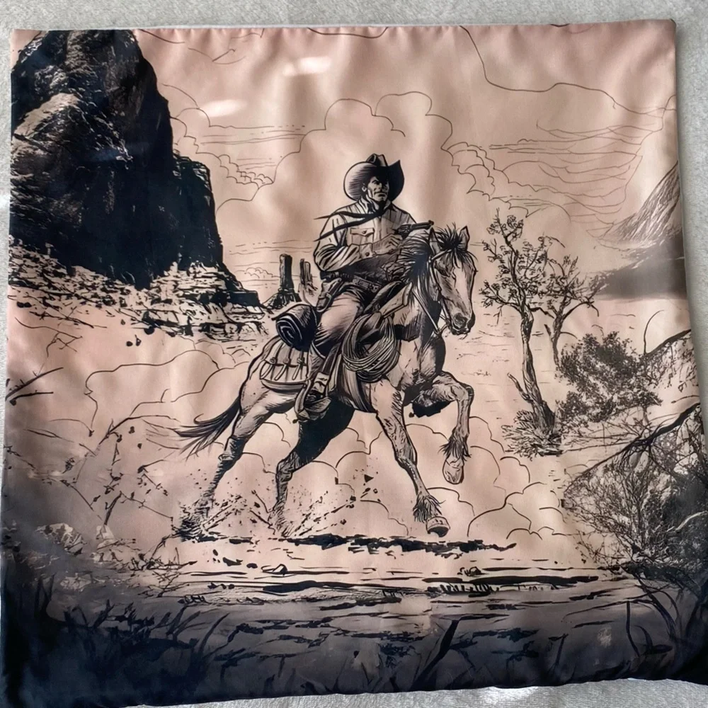 Western Cowboy Accent Decorative Pillowcases 17x17 | Ranch Farm Wild West Decor